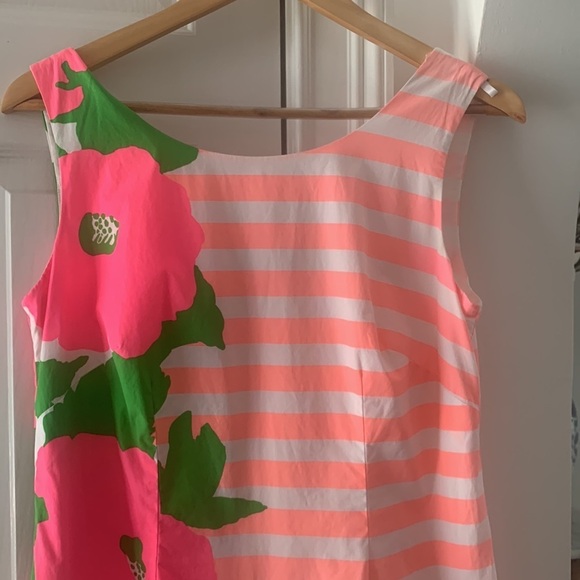 Lilly Pulitzer Mini Shift Dress Sleeveless 4 Tangerine orange and pink - Picture 4 of 9